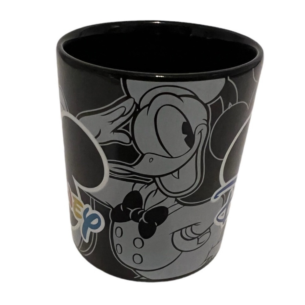 Mickey Mouse Jerry Leigh Disney Orlando Black  Coffee Cup Mug Goofy Donald Duck